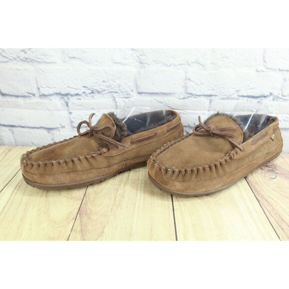 LL Bean Wicked Good Moccasins Shearling Lined Chocolate Brown 10 M - Picture 2 of 9